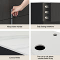 Cefito 900mm Vanity Unit Black Timber Bathroom Cabinet Wall Hung