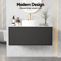 Cefito 900mm Wall Hung Bathroom Vanity Cabinet Black Timber