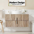 Cefito 900mm Bathroom Vanity Cabinet Wall Hung Pine Timber Storage
