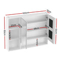 Cefito 100cm Bathroom Mirror Cabinet White Wall Mounted Storage