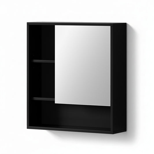 Cefito 560mm Bathroom Mirror Cabinet Black Wall Mounted Shelf