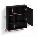 Cefito 560mm Bathroom Mirror Cabinet Black Wall Mounted Shelf