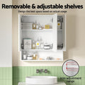 Cefito Bathroom Mirror Cabinet 700x750mm White Adjustable Shelves
