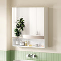 Cefito Bathroom Mirror Cabinet 700x750mm White Adjustable Shelves