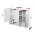 Cefito Medicine Cabinet 900x750mm White Bathroom Mirror Shelves