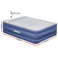 Bestway QUEEN Air Mattress 61cm Inflatable Airbed Blue