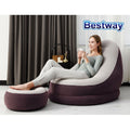 Bestway Inflatable Air Chair Lazy Sofa Lounge Ottoman Purple Blue