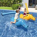 Bestway Kids Rhino Inflatable Ride-On Pool Float Toy Set of 2 with Boppers