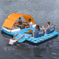 Bestway 6-Person Pool Float Island Inflatable Raft Lounge Canopy