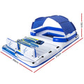 Bestway 6 Person Pool Float Inflatable Island Lounge Canopy