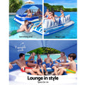 Bestway 6 Person Pool Float Inflatable Island Lounge Canopy