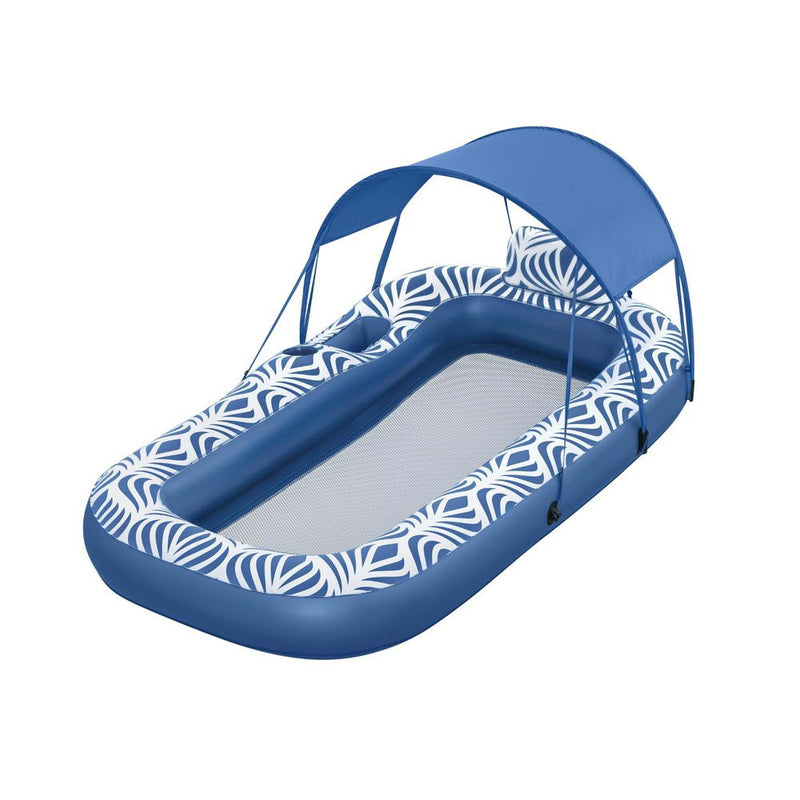 Bestway Inflatable Float Lounger 1.98M Sunshade Canopy Blue