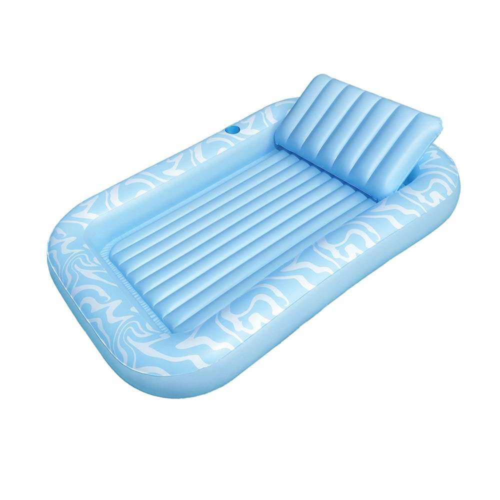 Bestway Float Floating Seat Pool Lounger Inflatable Lounge Chair Bed Pillow Cup Holder 2.03MX1.37M