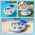 Bestway Inflatable Floating Cooler with Cup Holders for Pool Holds 24 Cans