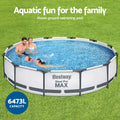 Bestway Swimming Pool 366x76cm Steel Frame 6473L w/ Filter Pump