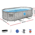 Bestway Pool 427x250x100cm Steel Frame Above Ground 7250L