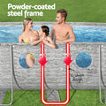 Bestway 549x274cm Steel Frame Pool 13430L Filter Pump Ladder