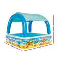 Bestway Kids Pool 140x140x114cm Inflatable Swimming Canopy 265L