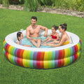 Bestway Inflatable Pool 206cm Round Above Ground Rainbow Cup Holder