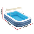 Bestway Inflatable Pool 254x178cm Kids Above Ground Sunshade