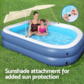 Bestway Inflatable Pool 254x178cm Kids Above Ground Sunshade