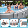 Bestway Swimming Pools 305cm x 200cm x 84cm Steel Above Ground Backyard Pool Set