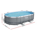 Bestway 488x305cm Swimming Pool Steel Frame w/ Pump Filter Ladder