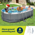Bestway 488x305cm Swimming Pool Steel Frame w/ Pump Filter Ladder
