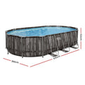 Bestway Steel Frame Pool 6.1x3.66m Filter Pump Ladder Cover