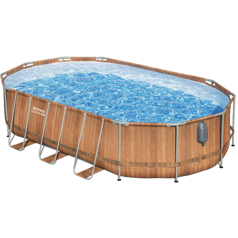 Bestway Swimming Pool 6.1x3.66x1.22m Steel Frame Spa Massage