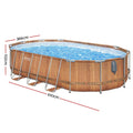 Bestway Swimming Pool 6.1x3.66x1.22m Steel Frame Spa Massage