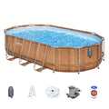 Bestway Swimming Pool 6.1x3.66x1.22m Steel Frame Spa Massage