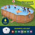 Bestway Swimming Pool 6.1x3.66x1.22m Steel Frame Spa Massage
