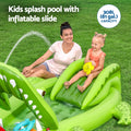Bestway Inflatable Alligator Kids Play Pool with Slide 234cmx163cm Green