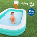 Bestway Inflatable Pool 251x168cm Basketball Hoop Kids Above Ground
