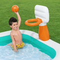 Bestway Inflatable Pool 251x168cm Basketball Hoop Kids Above Ground