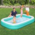 Bestway Inflatable Pool 251x168cm Basketball Hoop Kids Above Ground