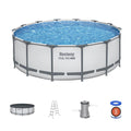 Bestway Swimming Pool 427x122cm Steel Frame Above Ground Pool Filter Pump Ladder