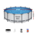 Bestway 427x427x122cm Swimming Pool Steel Frame Round Filter Pump