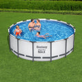 Bestway 427x427x122cm Swimming Pool Steel Frame Round Filter Pump