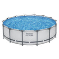 Bestway Swimming Pools 427cm x 107cm Steel Above Ground Round Backyard Pool Set White