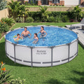 Bestway Swimming Pools 427cm x 107cm Steel Above Ground Round Backyard Pool Set White