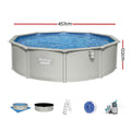 Bestway 457cm Round Steel Frame Pool Set 17430L Filter Pump
