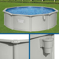 Bestway 457cm Round Steel Frame Pool Set 17430L Filter Pump