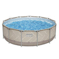 Bestway Swimming Pools 396cm x 107cm Steel Above Ground Canopy Backyard Pool Set White