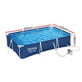 Bestway Swimming Pool 300x201x66cm Steel Frame 3300L w/ Filter