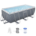 Bestway 412x201x122cm Steel Frame Swimming Pool Set Pump