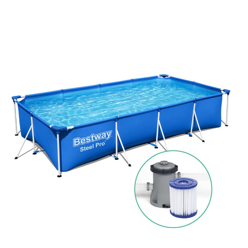Bestway Pool 400x211x81cm Steel Frame Above Ground 5700L Filter