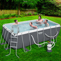 Bestway 404x201x100cm Steel Frame Pool 6478L Filter Pump