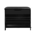 Artiss Shoe Cabinet Bench 15 Pairs Storage Organiser Black
